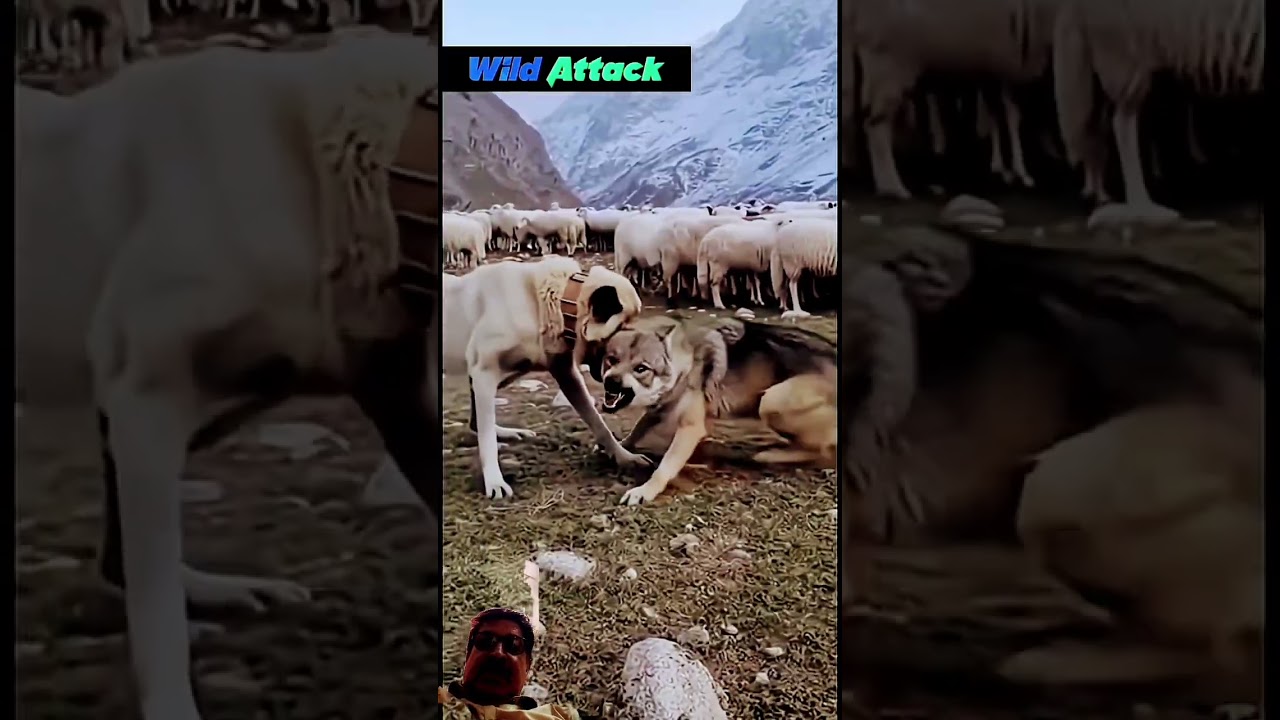 Кангал нападает на волка 🐺🐾 #животные #кангал #волк #шорты