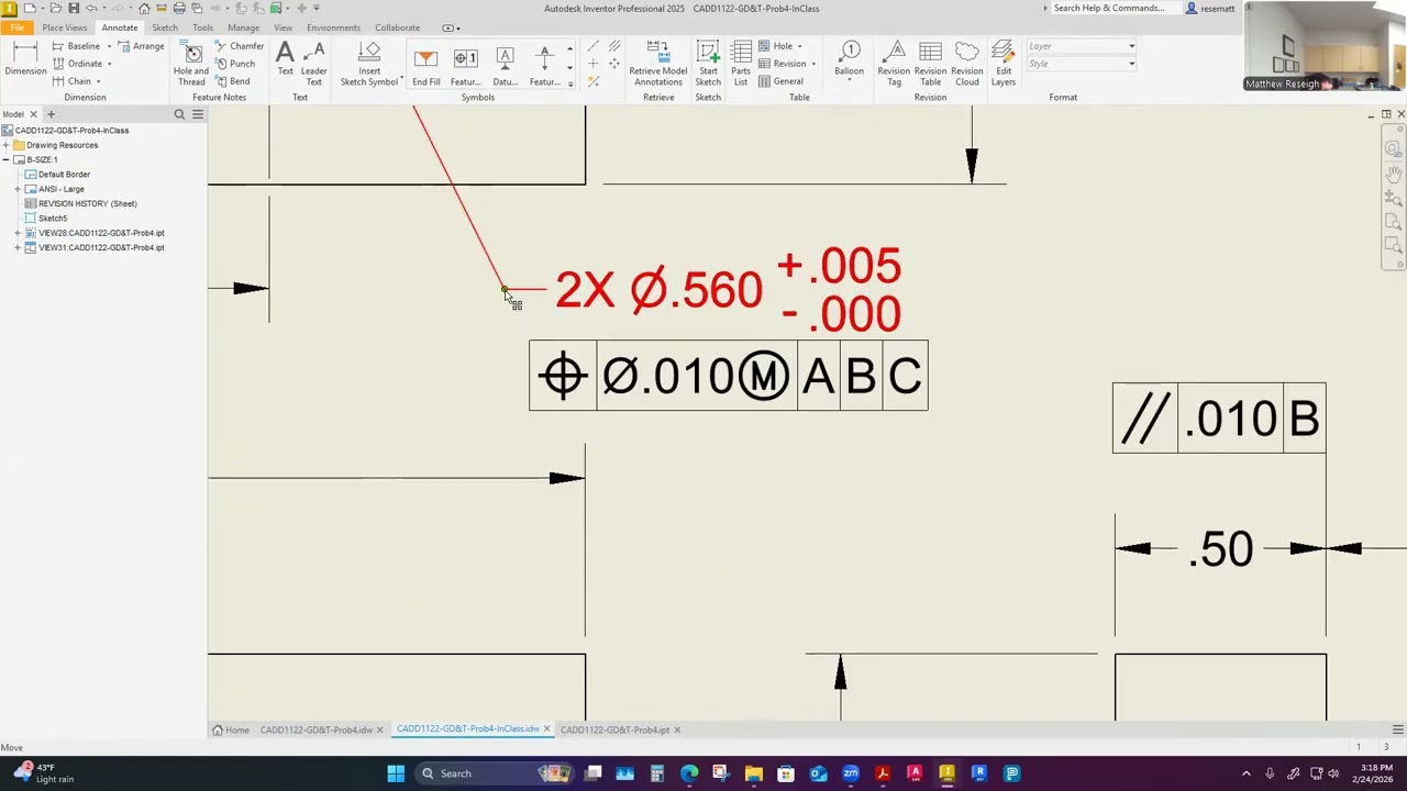 CADD 1122 GD&T Problem 4 (Part 2)