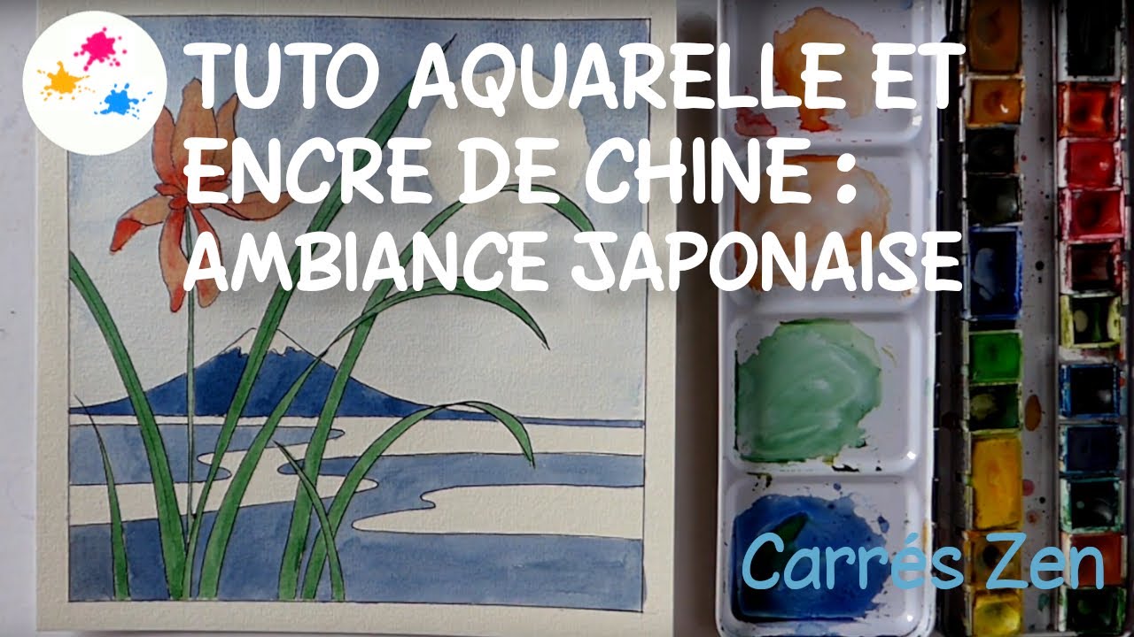 Tuto aquarelle et encre de Chine : ambiance japonaise