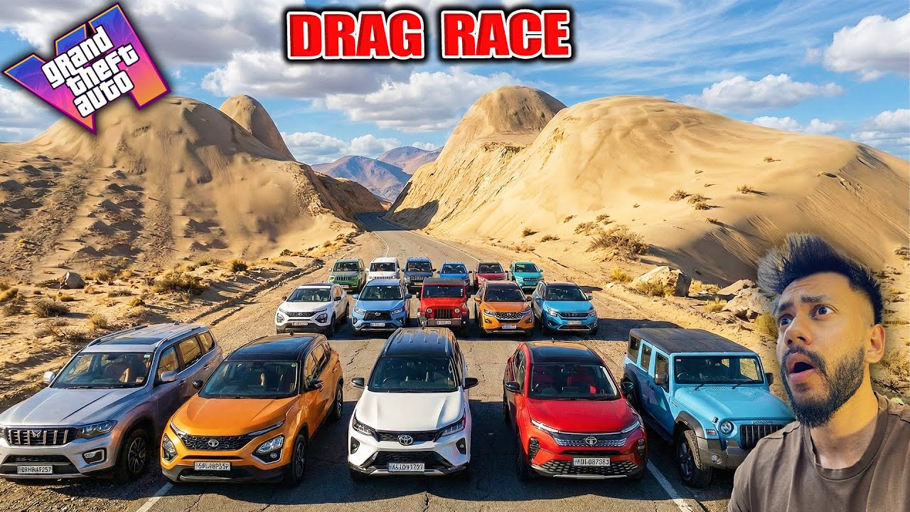 WHICH INDIAN CAR IS FASTEST ? DESERT DRAG RACE |GTA 5 ABHISHEKKZ GAMING