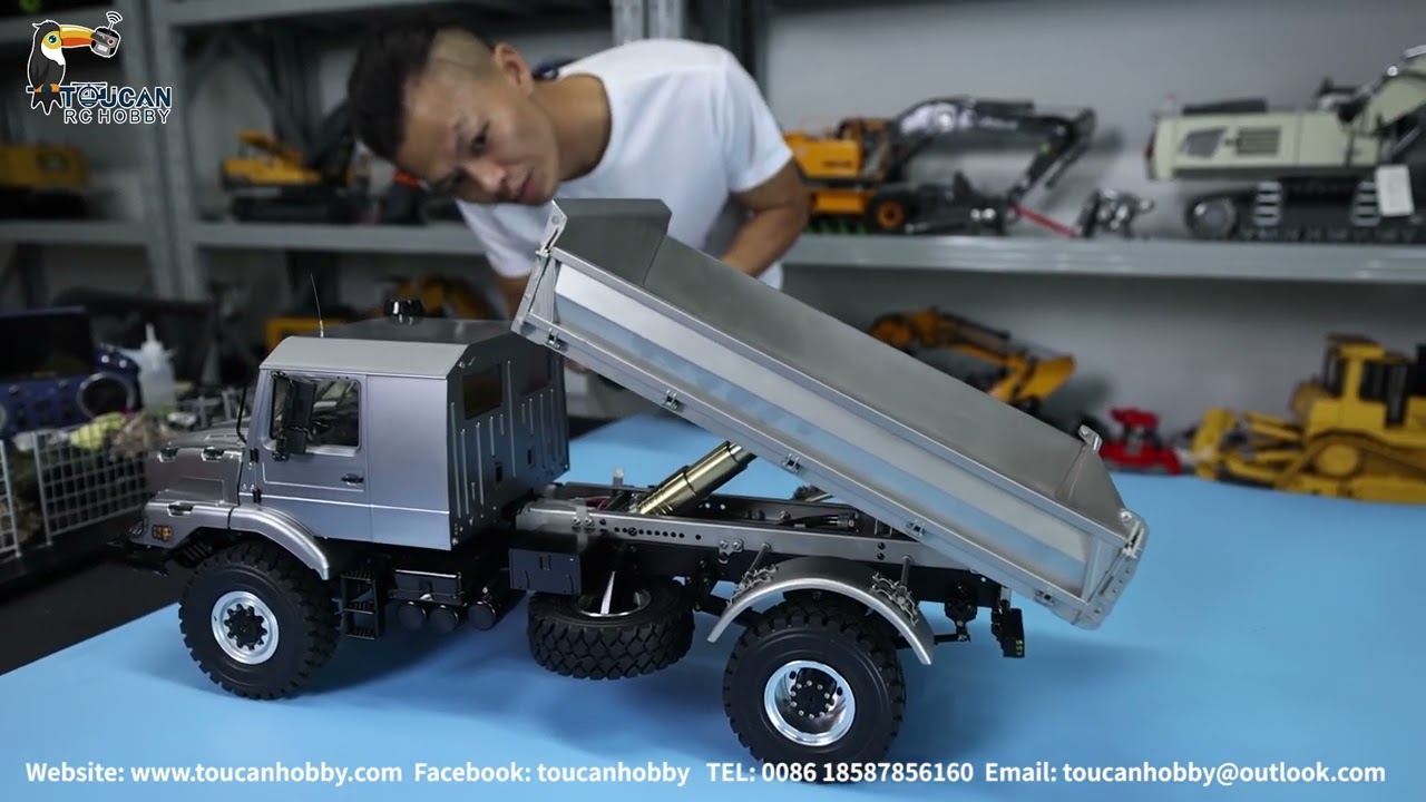 JDM-178 1/14 4*4 Metal Off-road hydraulic dumper Truck, Differential Axle with lock, two speed