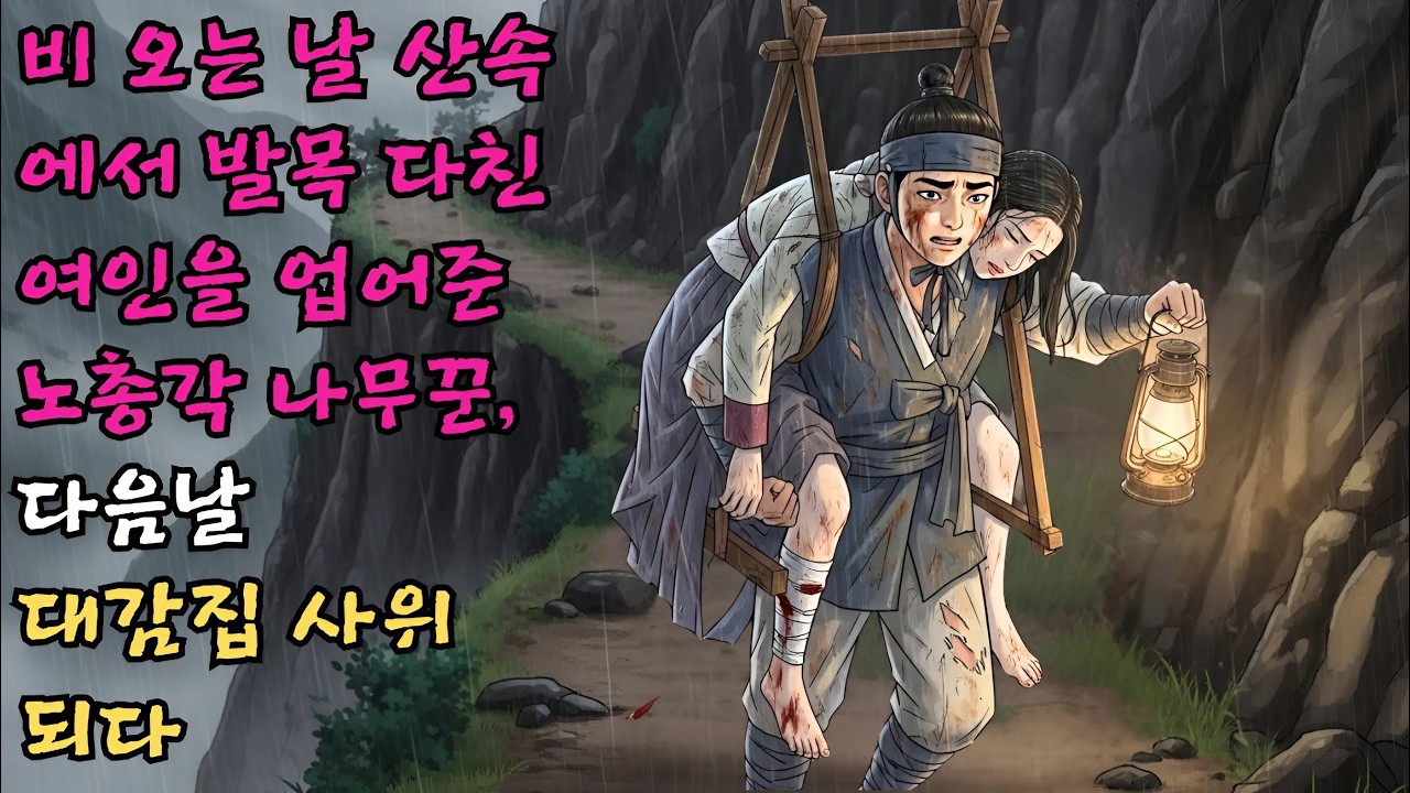 비 오는 날 산속에서 발목 다친 여인을 업어다 준 노총각 나무꾼이 다음날 아침 대감집 사위가 되어 팔자 고친 대박 사연 #야담 #민담 #전설 #설화