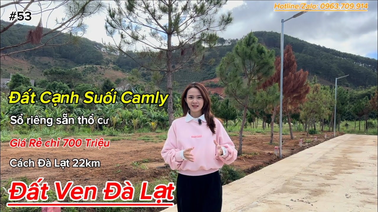 Đất cạnh suối CamLy cách Đà Lạt chỉ 22km || 164m2 sẵn 75m thổ cư chỉ 700 triệu