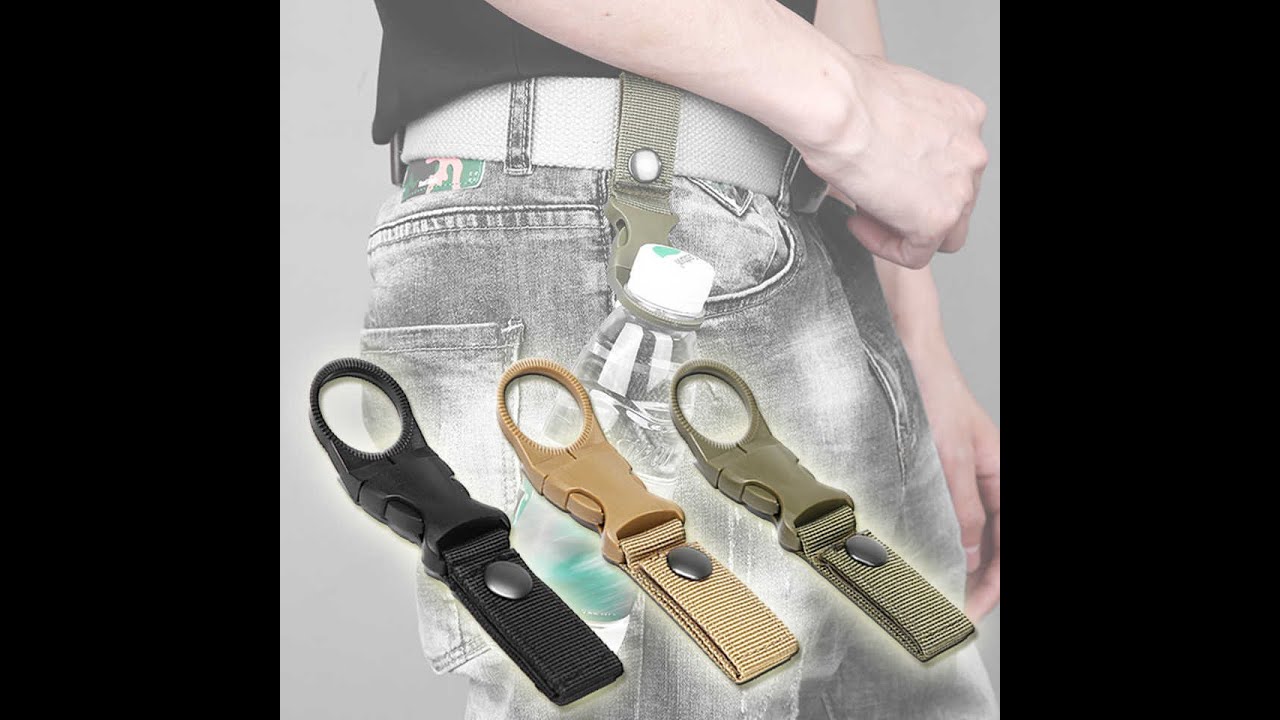 Tacctical Gear Water Bottle Holder Belt Clip Military Nylon Webbing Buckle Hook Outdoor Ca