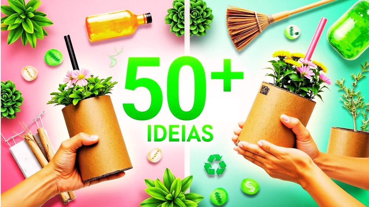 50+ IDEIAS DE ARTESANATO COM GARRAFAS PLÁSTICAS, VASSOURAS E PAPELÃO | TRANSFORME SUA CASA E JARDIM