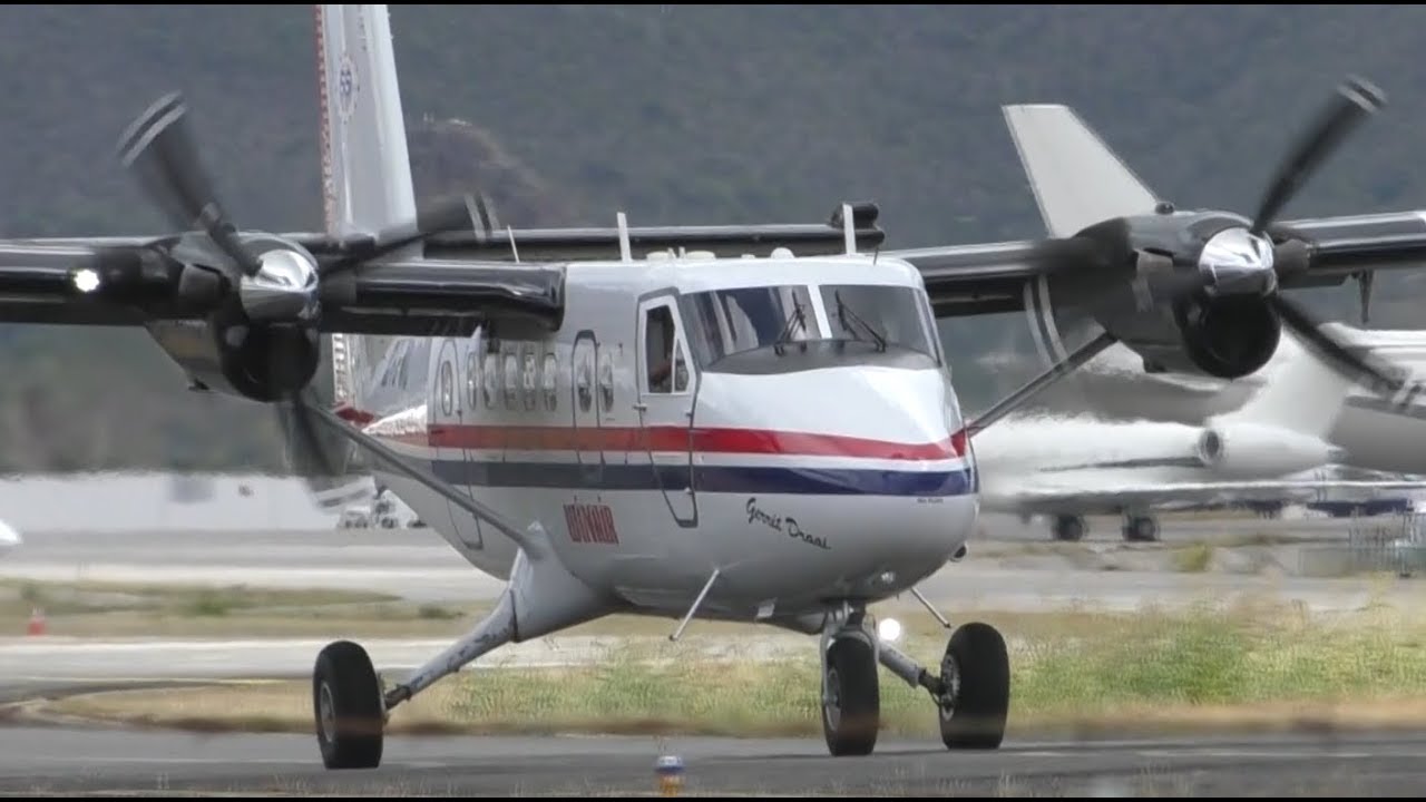 Winair DHC-6 Twin Otter Takeoff at St. Maarten 2019