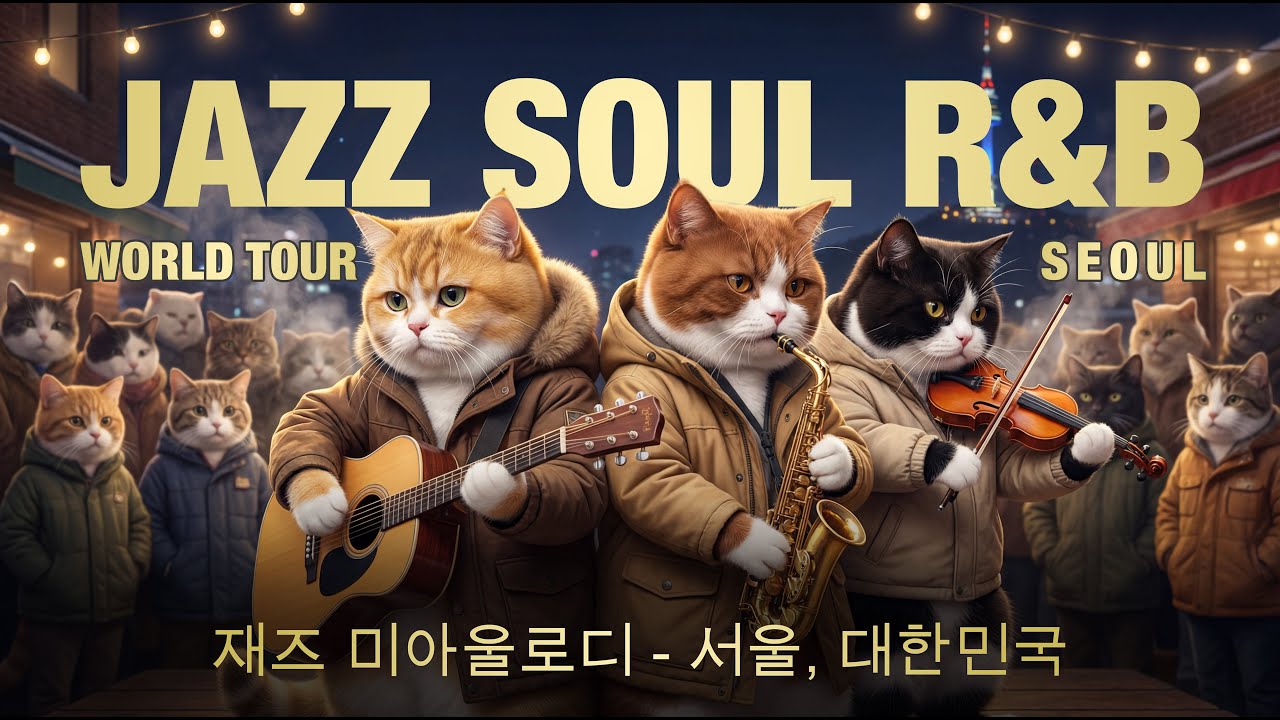 Jazz Soul RnB Instrumental in Seoul | Music for Relax and Night Calm from The Winter Cat's Band