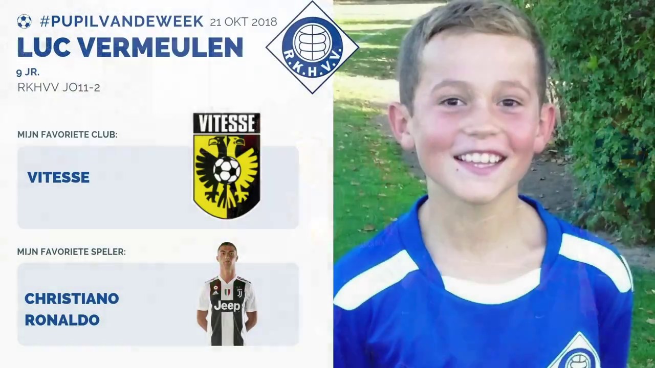 Luc als RKHVV pupil vd week  21 oktober 2018