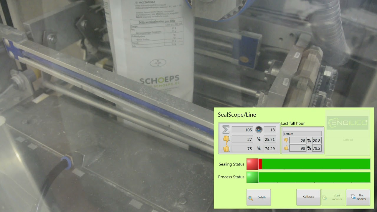 SealScope example | in- line seal inspection of grated cheese bags