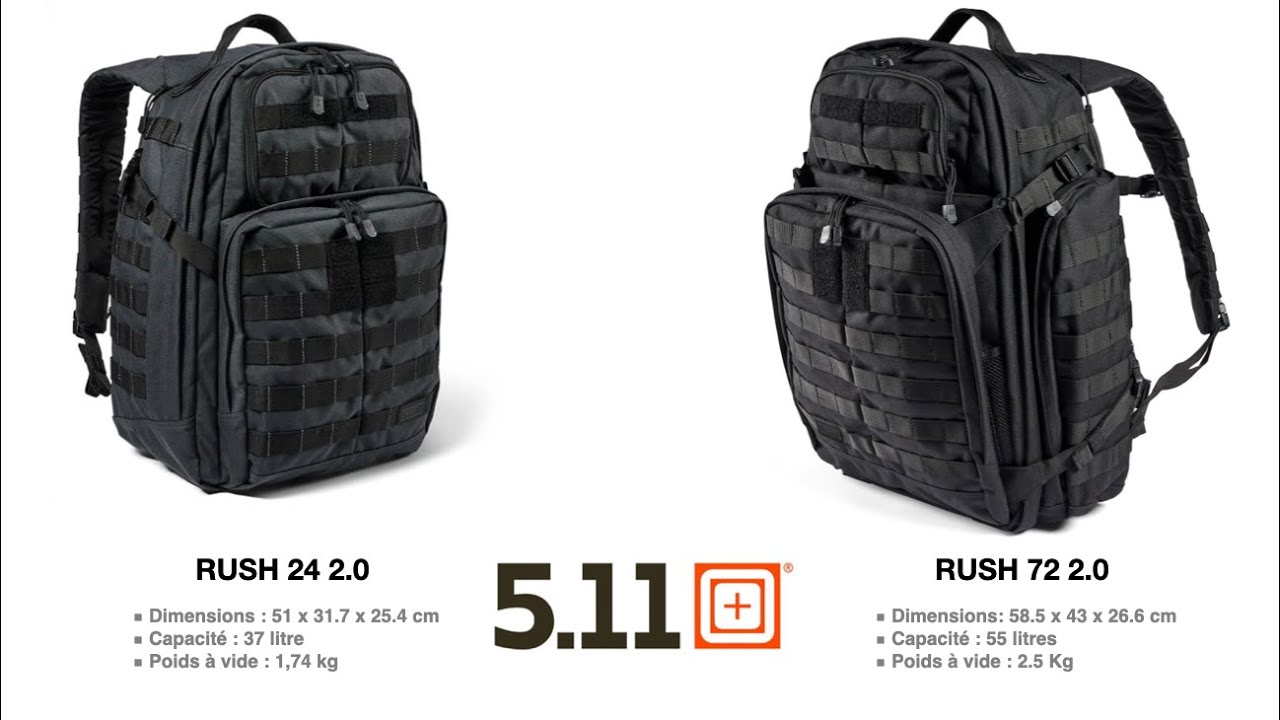 Sac à dos RUSH 24 et 72 : le meilleur de 5.11