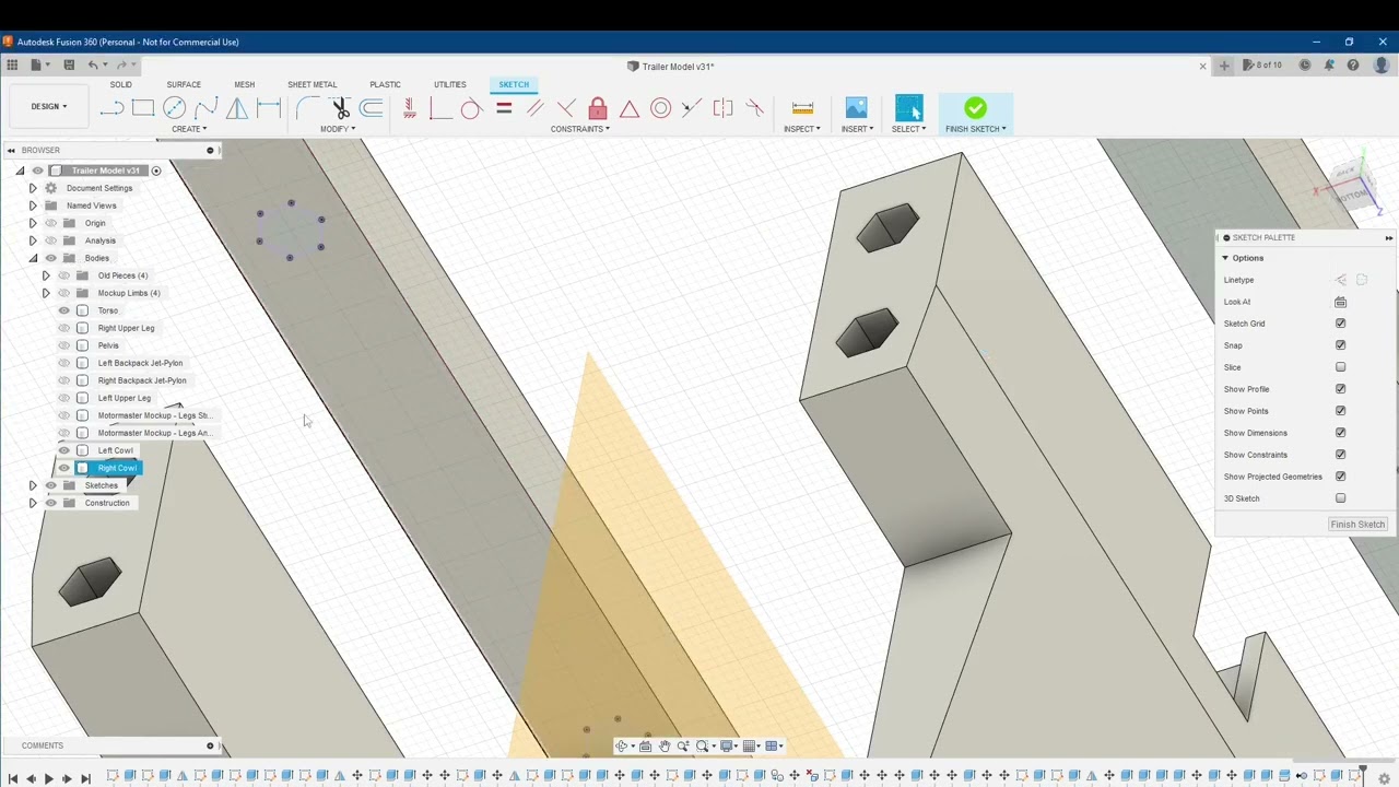 Project Geometry to Sketches in Fusion 360