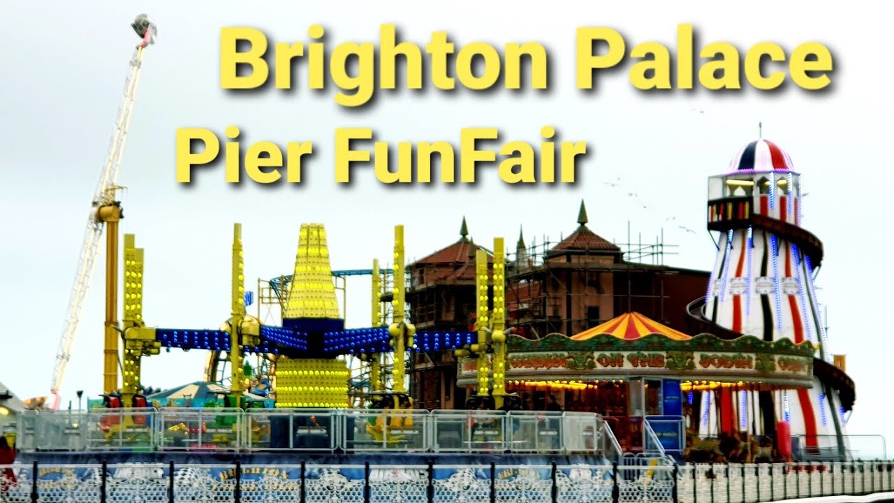 Brighton Palace Pier Funfair i220, Air Race, Galaxia, Booster, Crazy Mouse, Horror Hotel, UK 2020