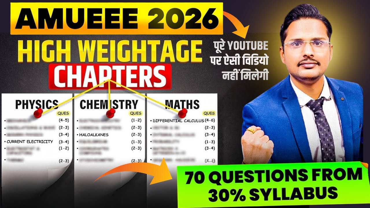 high weightage chapters for amueee entrance 2026|how to prepare for amu btech entrance exam 2026