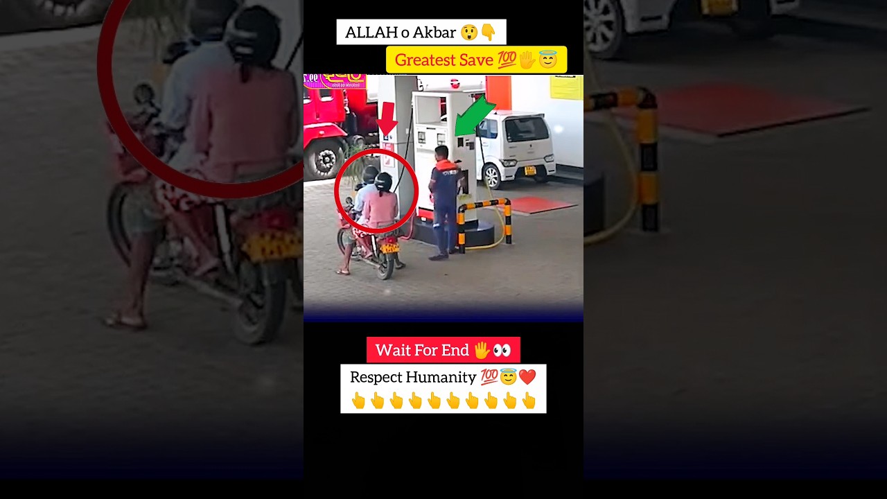 Respect 💯😲😇 Bike Catches Fire at Petrol Pump | Real-Life Brave Save👌❤️ #shorts #status #short #viral