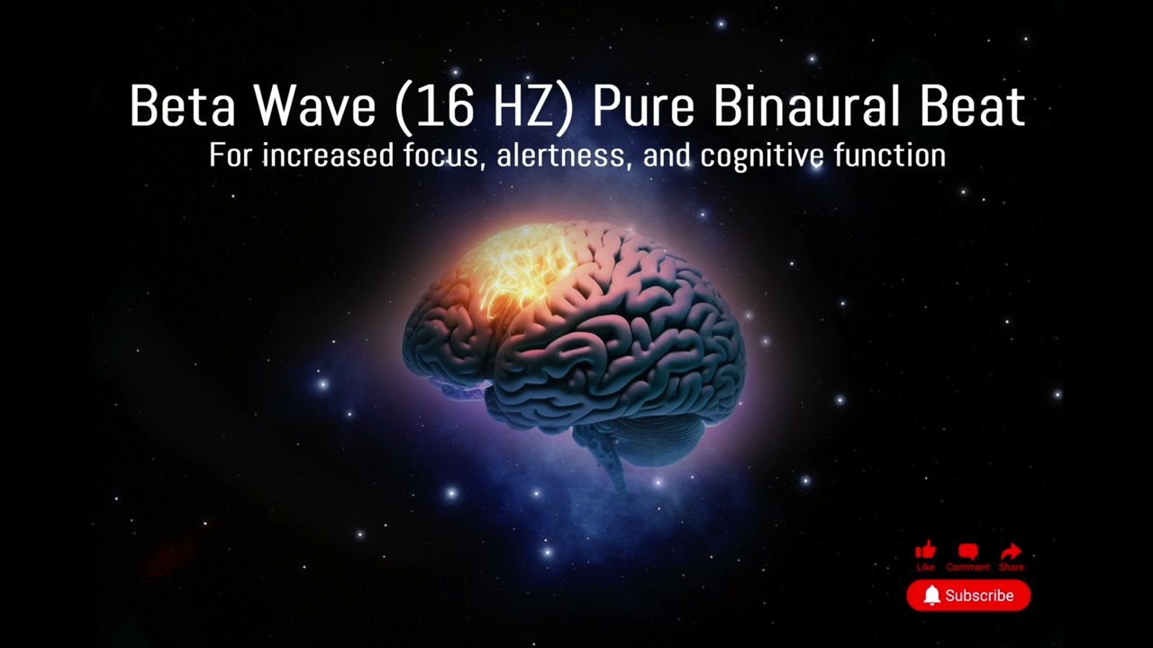 16Hz Pure Tone Binaural Beat for Intense Concentration | 90-Min Beta Wave for Focus, Study & ADHD