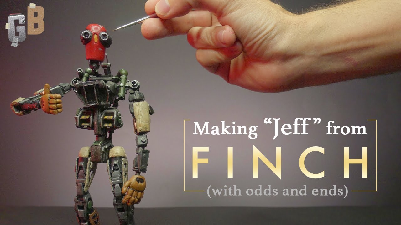 Building a Jeff Robot from FINCH using household junk and a model Gundam