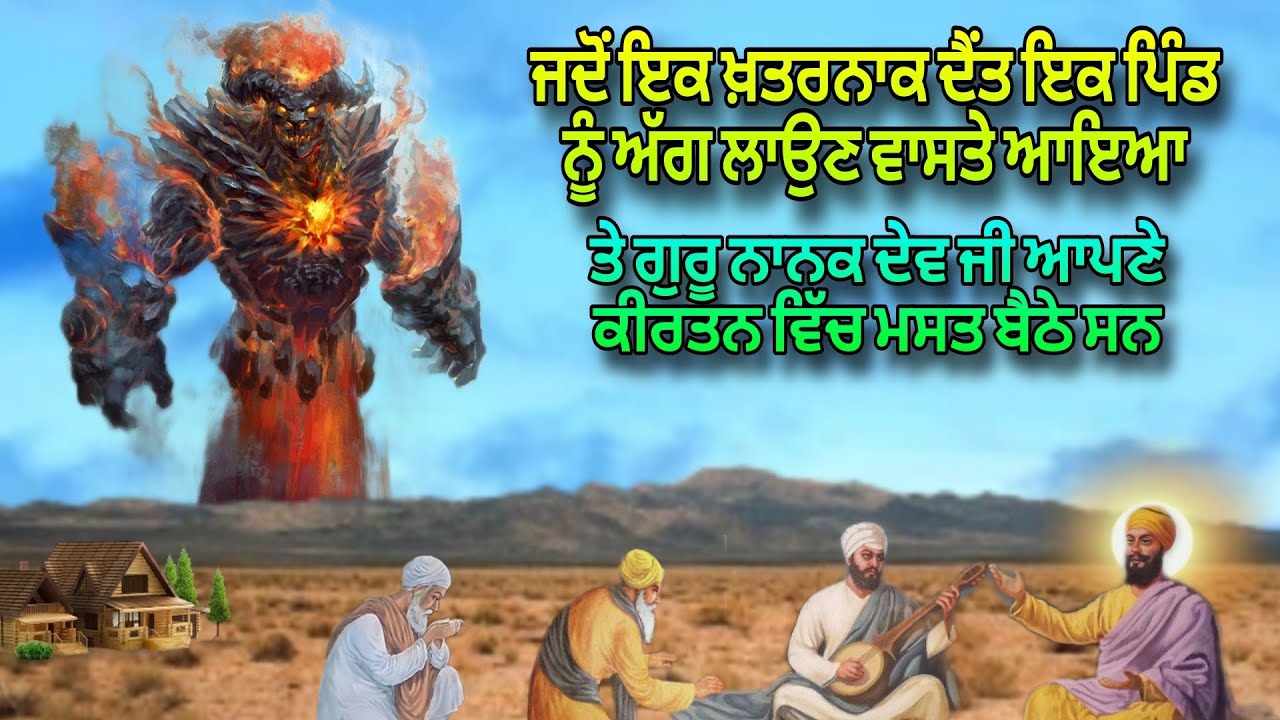 Jado Ik Daint Ik Pind Nu Agg Laun Waste Aaya Te Guru Nanak Dev Ji Kirtan Wich Mast San #anmolkatha
