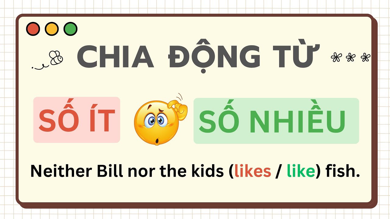 BÀI TẬP SỰ HOÀ HỢP GIỮA CHỦ NGỮ VÀ ĐỘNG TỪ