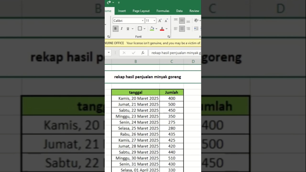 cara cepat buat tanggal untuk laporan di ms.excel 