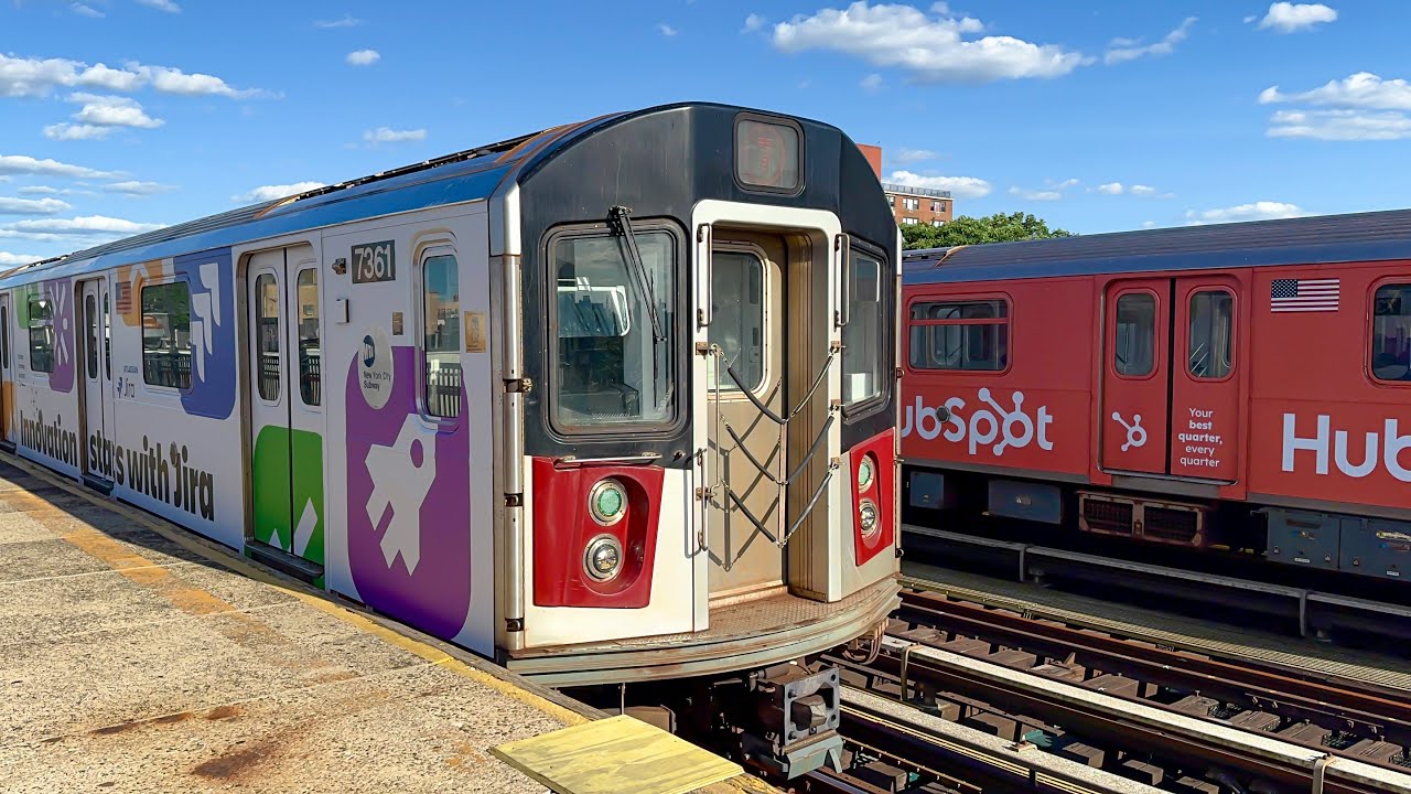 R188 7/7X Train Action at 69 Street (pre-renovation)