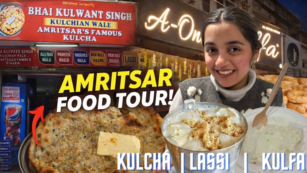 Famous food of AMRITSAR (must try)// GIAN lassi , RAM PAtty KULcha , A-one KULfa❤️❤️