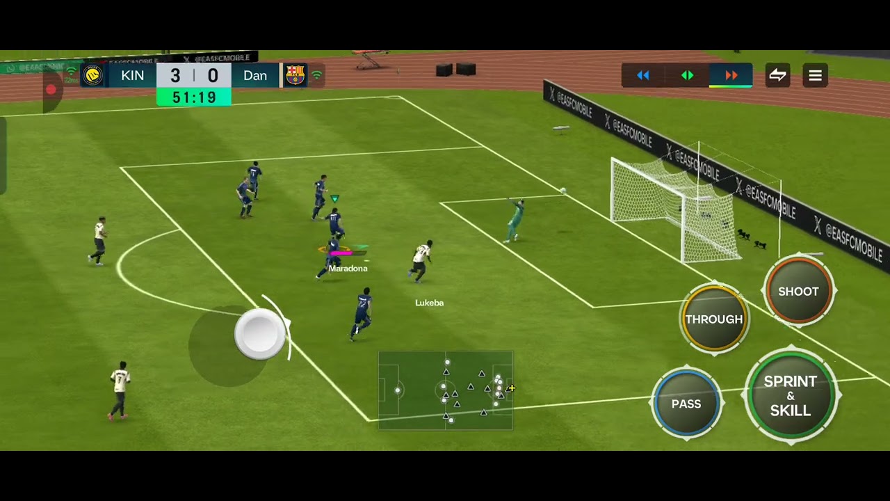 AL NASER VS BARCELONA FOOTBALL MATCH IN GAME FC MOBILE 
