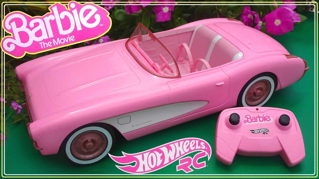 Hot Wheels RC CORVETTE from Barbie the Movie Unboxing and Review Remote Control Pink 1956 Vette car