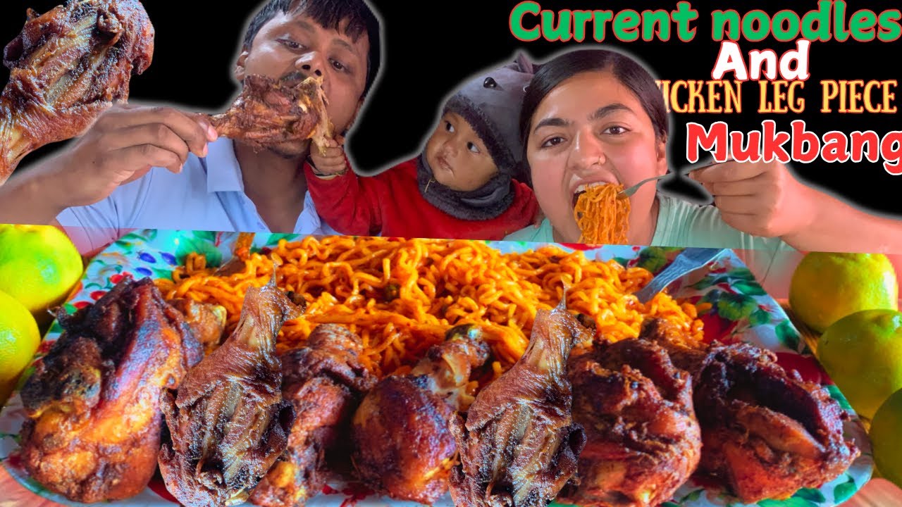 Spicy 2x Current Noodles With Chicken Leg Piece 🥵|| MUKBANG|| Budi le Pol Kholin