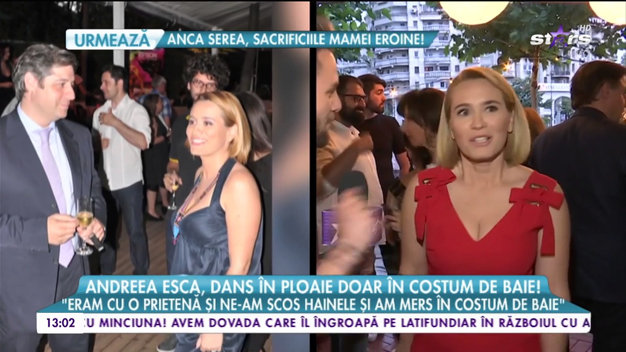 Andreea Esca, dans în ploaie doar în costum de baie! Eu găsesc ploaia foarte romantică