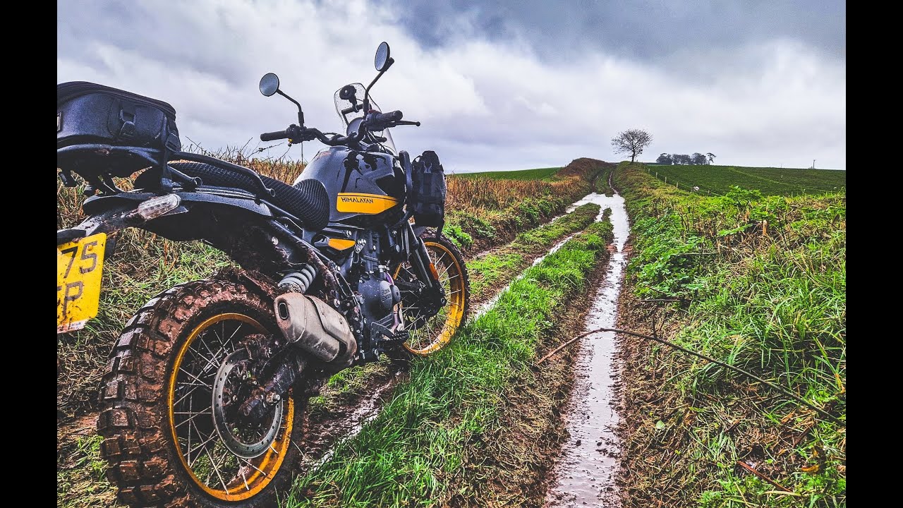 Зелёные полосы на мотоцикле Lizzy the Himalayan 450 - шины Michelin Anakee Wild