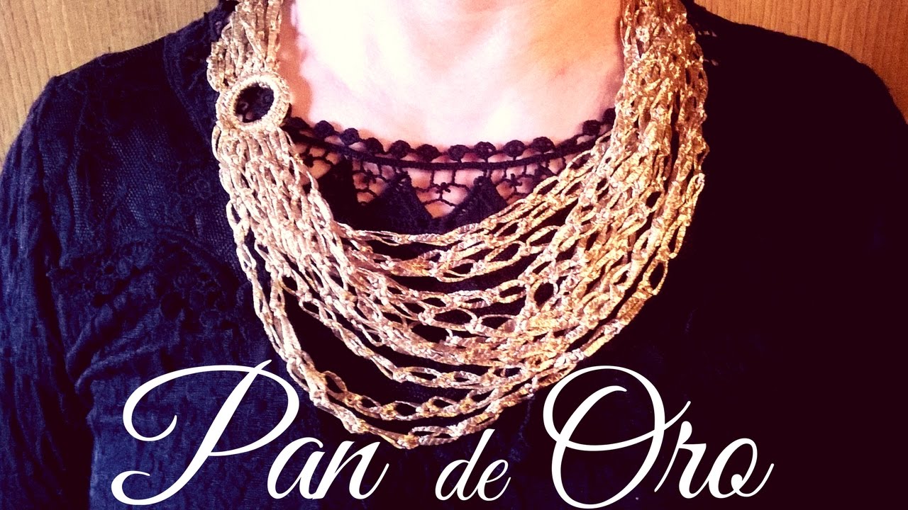 Collar exclusivo: pan de oro (ganchillo / crochet)