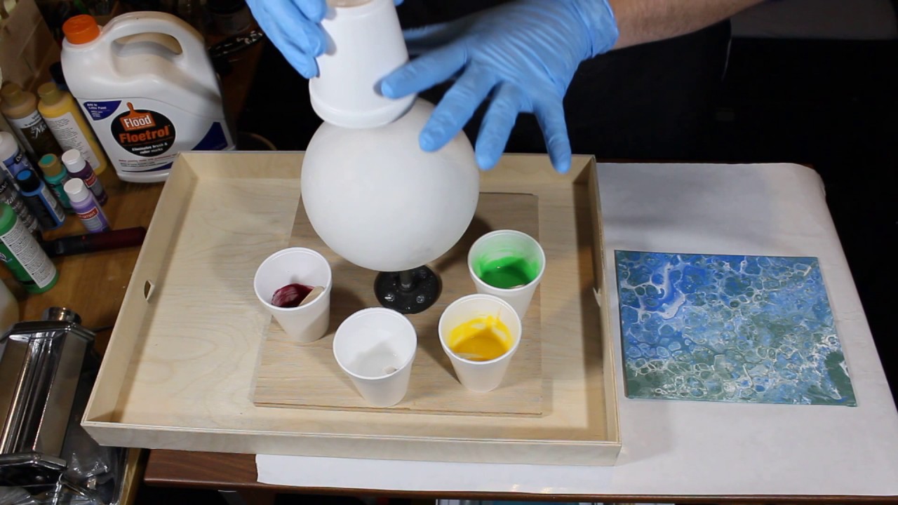 Full 3D Acrylic Pour on Plaster Sphere!