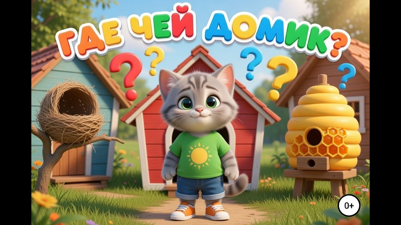 ГДЕ ЧЕЙ ДОМИК? 🏠 Учим животных и их дома | Развивающий мультик для детей 0+