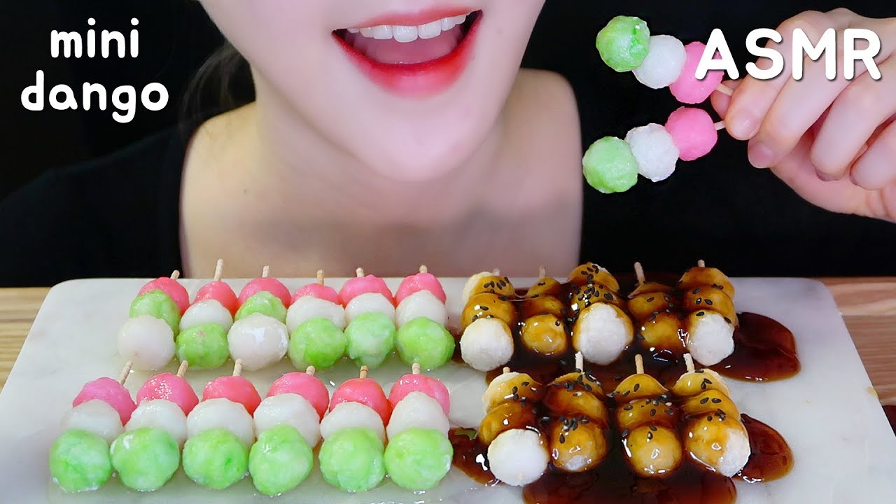 🍡 CUTE MINI DANGO ASMR DANGO MUKBANG ASMR MITARASHI DANGO ASMR 당고ASMR - NO TALKING