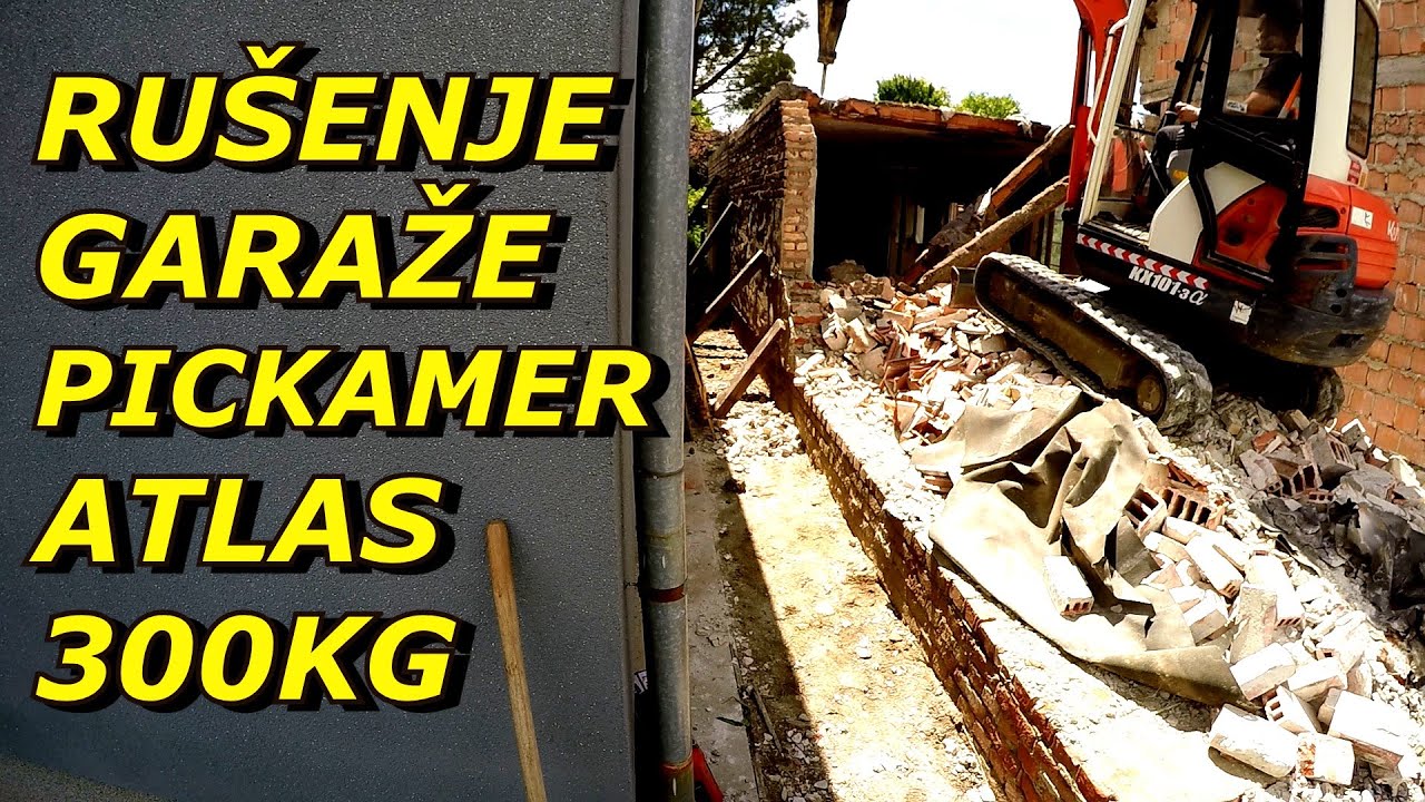 PROJECT EXCAVATOR 42 / Rušenje garaže sa pickamerom / mini bager KUBOTA 3.5t