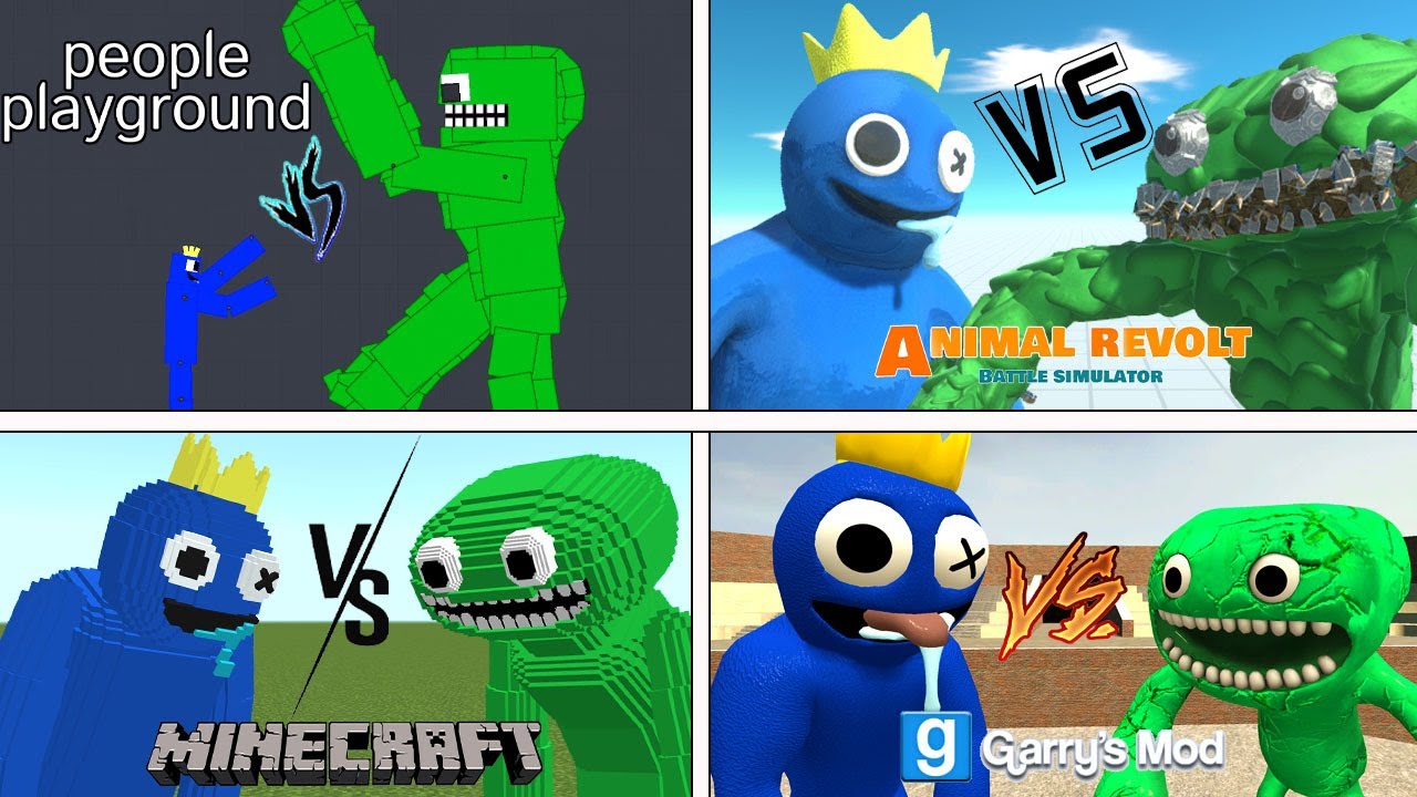 Rainbow Friends Blue VS Banban Jumbo Josh in Minecraft, ARBS, Garry's Mod, People Playground!