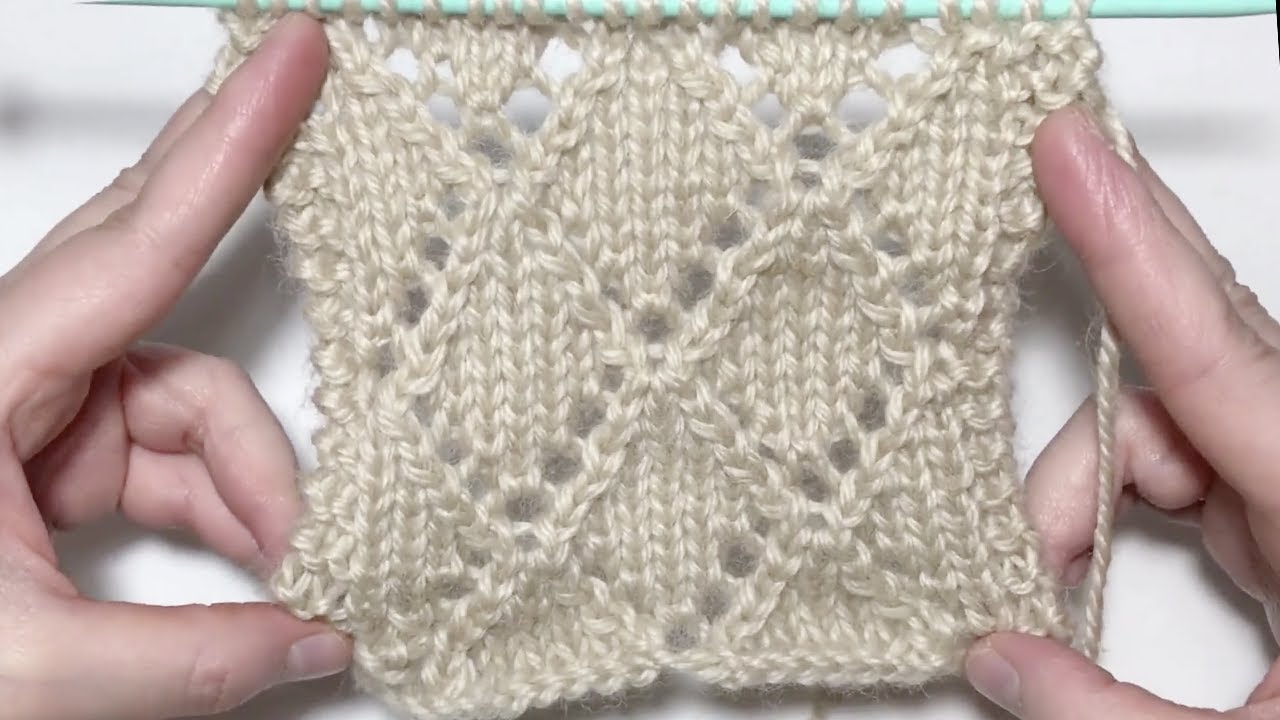镂空菱形纹针编织教程，男女通用的棒针毛衣花样 Diamond Knitting Pattern - Knit Diamond Lace Instructions