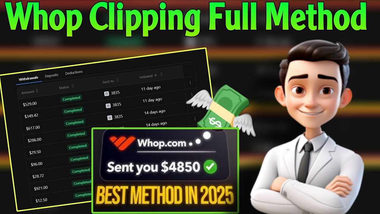 WHOP CLIPPING PAYMENT PROOF | WHOP CLIPPING FULL METHOD 2025 | BLOGGING WITH ALEX