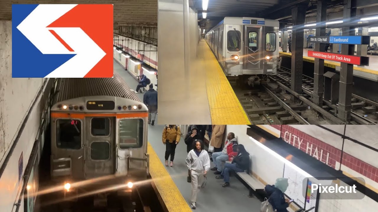 SEPTA Broad Street Line and Market Frankford Line trains at 15 Street/City Hall 