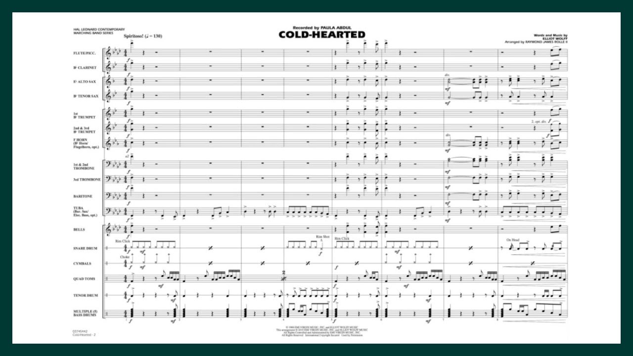 Cold-Hearted by Paula Abdul | Arr: Raymond James Rolle II