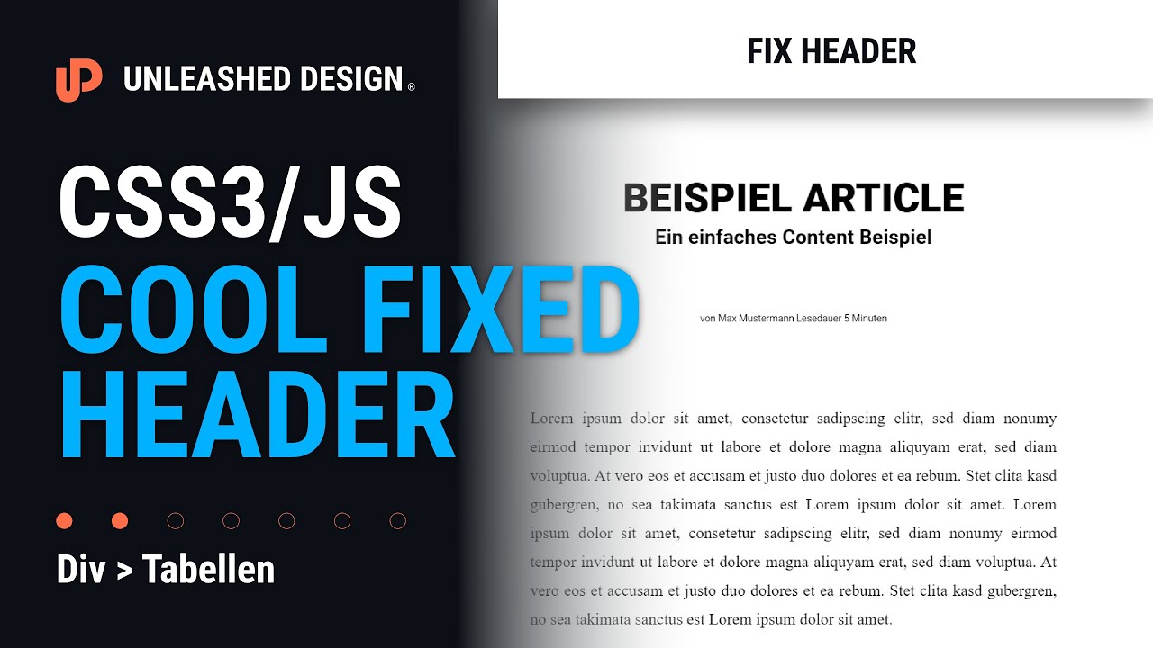 Wie baut man einen Fixed-On-Scroll Header mit CSS3 und JS? 👍 [TUTORIAL]