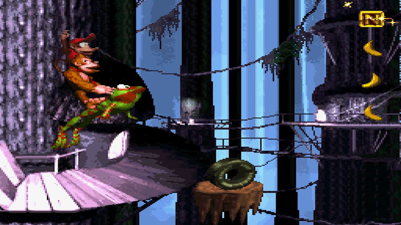 Donkey Kong Country: Level 25: Rope Bridge Rumble