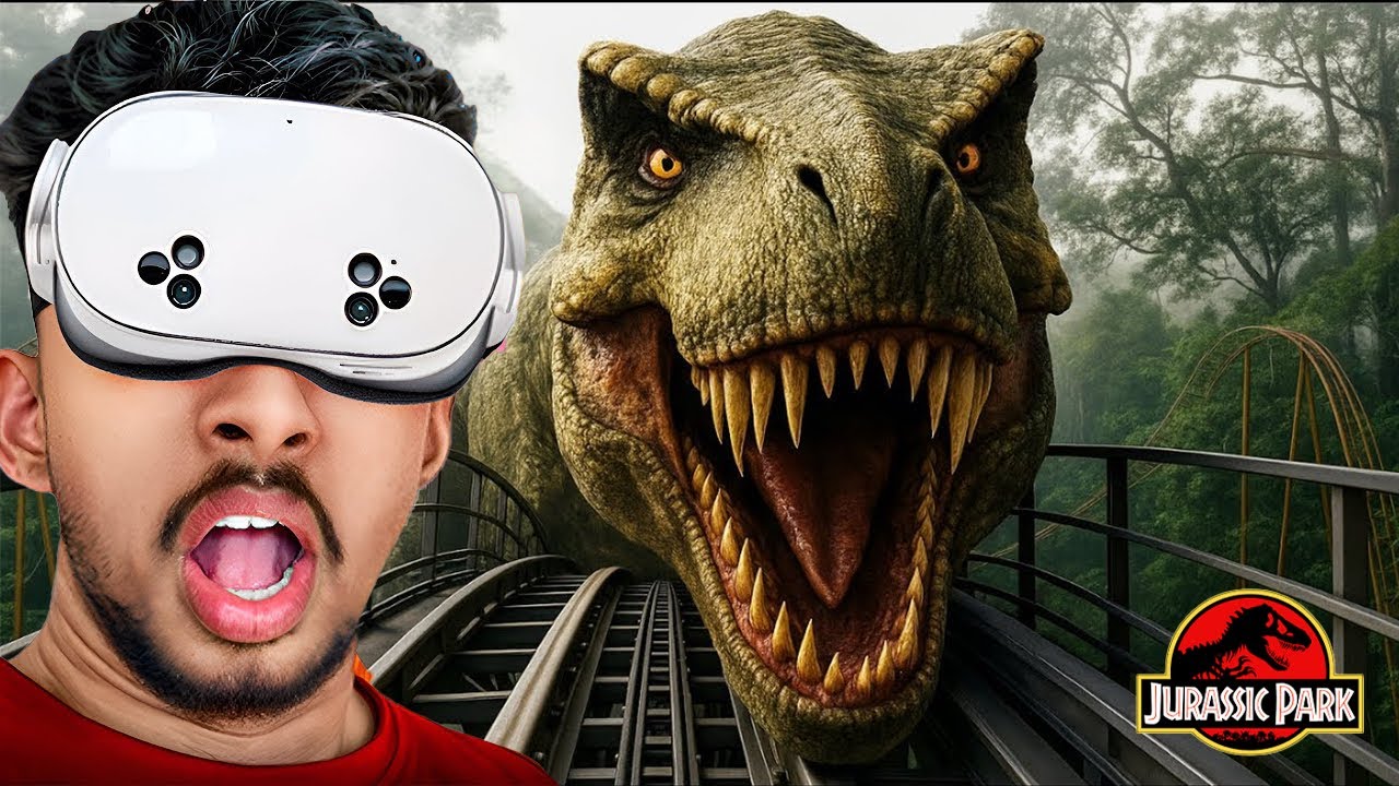 Dinosaur Roller Coaster Ride in VR 😱🦖