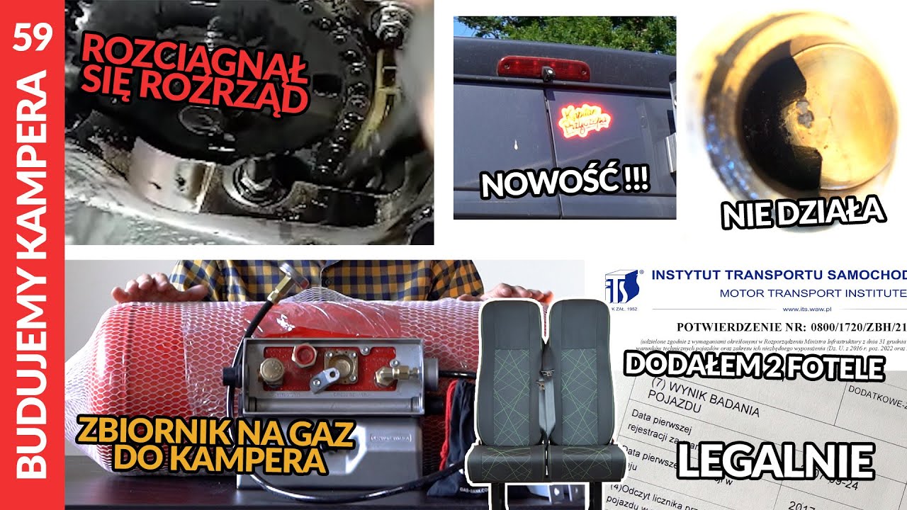 🥺 Rozciągnął się rozrząd! 🥳 Dodałem 2 fotele do kampera LEGALNIE! 🔥 Zbiornik na gaz pod kampera.