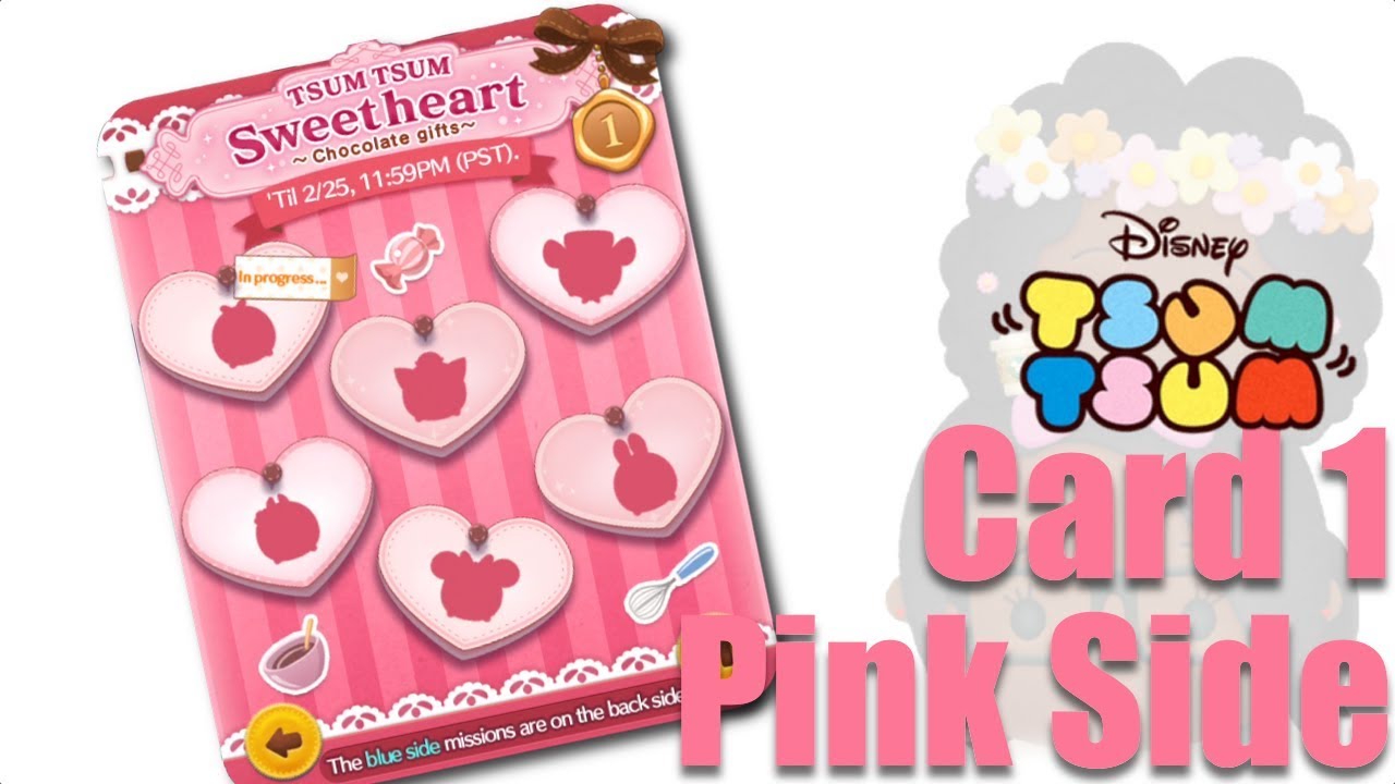 Line Disney Tsum Tsum Sweethearts Event - Card 1 - Pink Side