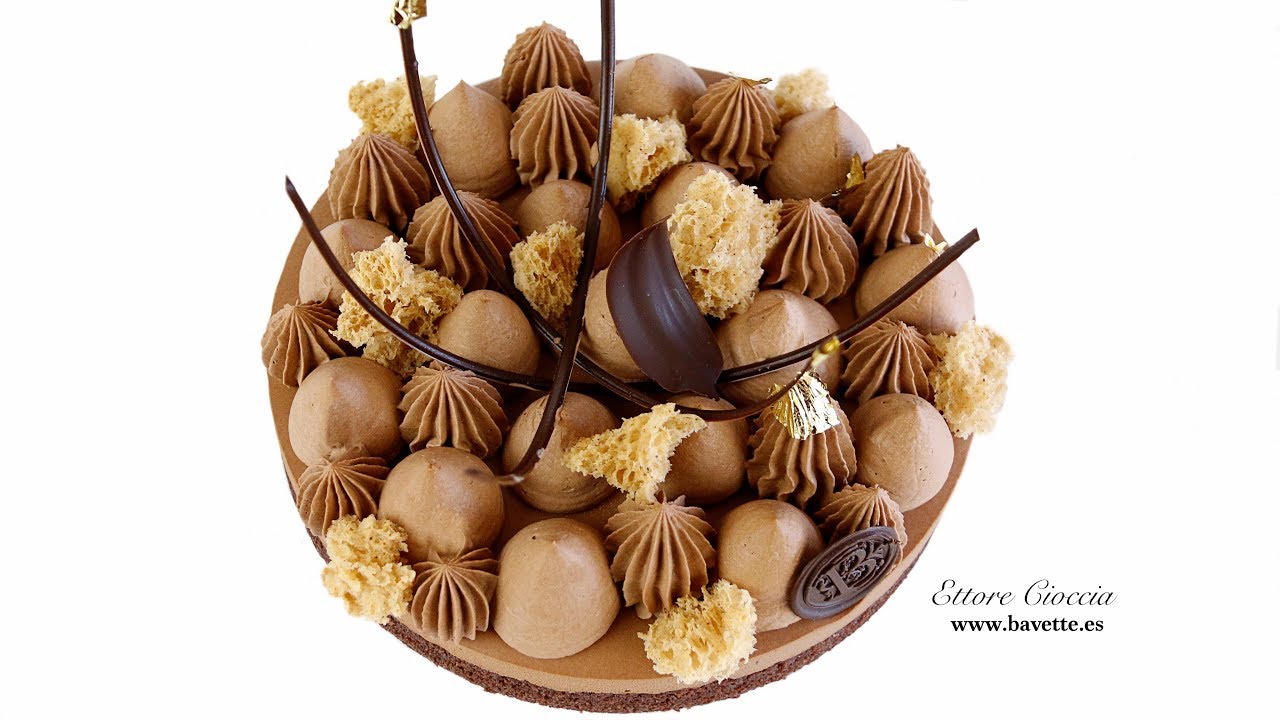 Financier con Mousse de Chocolate y Ganache Montada