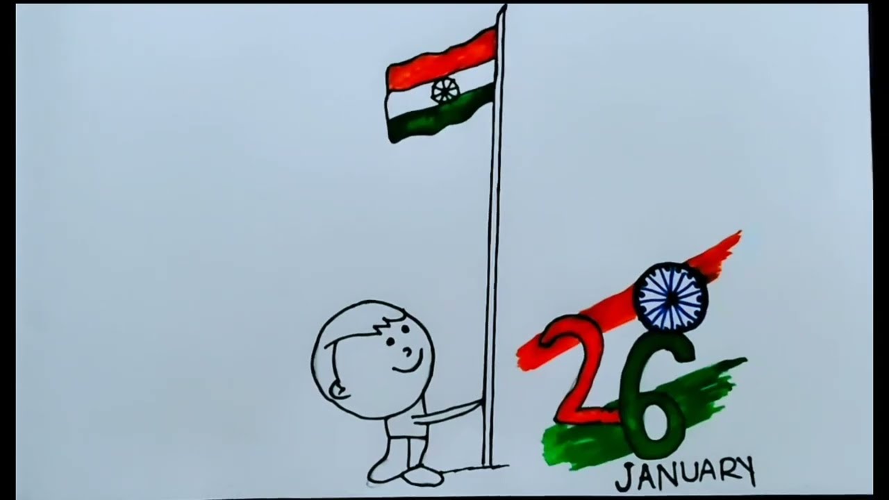 26 January Drawing | Easy Republic Day Drawing for Beginners 