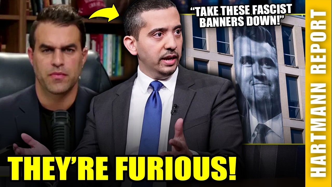 Charlie Kirk Show Hosts Resort To RACISM After Journalist Criticizes HUGE FASCIST BANNERS