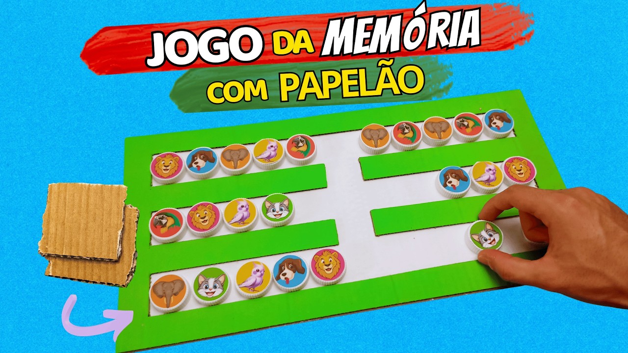 🥇 DIY Jogo Educativo com Papelão e Tampinhas.#DIY#BrinquedoEducativo#ReciclagemCriativa