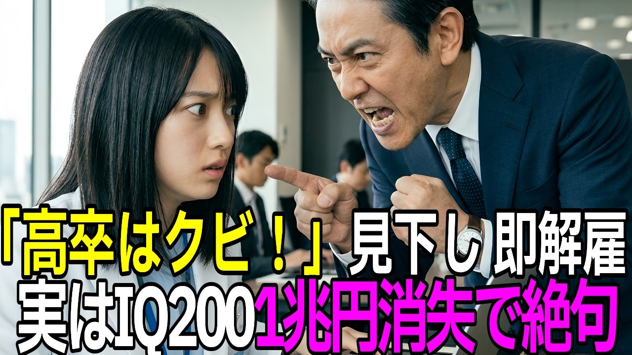 新社長「学歴ない高卒は不要」→IQ200天才の正体知らず即解雇→翌日ライバル社転職で1兆円特許消失！会社破産後に業界追放【感動する話】【朗読】